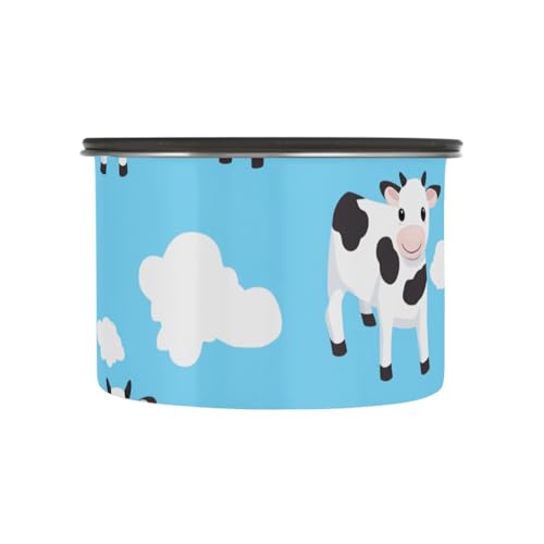 Contenedor de café azul Cute Cow acero inoxidable miniatura 2