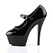 Pleaser Women's Kiss 280 Mary Jane Platform Pump,Black Patent,6 M US