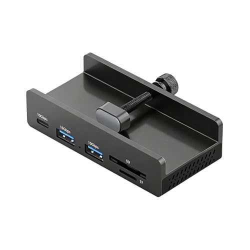 Concentrador USB C con clip 7 puertos lector tarjetas memoria 10 Gbps 3