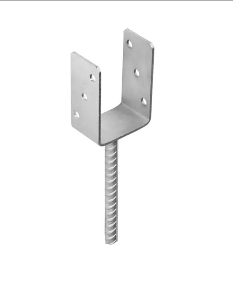 76mm x 120mm x 60mm Heavy Duty Post Base Concrete Anchor Support for Pergola Terrace Gazebo U Bracket Decking Spike (Pack of 1)