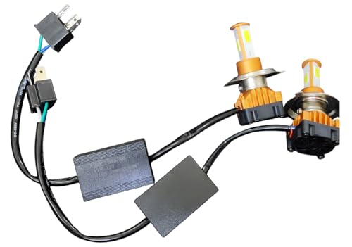 Image of H4 /9003 /HB2 LED Headlight Bulbs Front DC Power Led Headlight Bulb Universal For All Bikes, Motorcycle, Scooty 3 Side H4 LED Headlight with Cooling Fan Head lamp Conversion Kit (CYTGOLDEN )