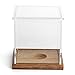 LuxRound Baseball Display Case Softball Holder Memorabilia Autograph Display Box Wooden Base UV Protected Cube Acrylic Trophy Stand Golf Ball Small Ball Tube for Official Size Ball Storage