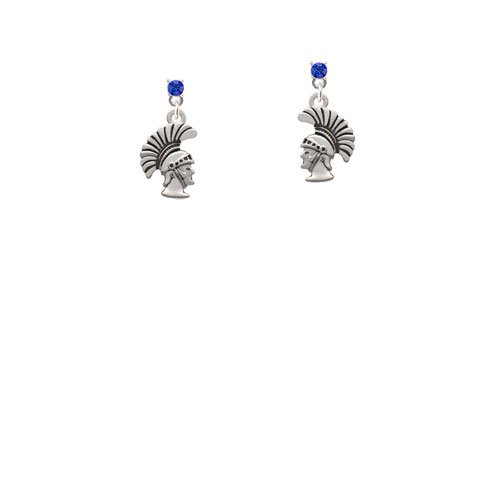Small Trojan - Mascot Crystal Post Earrings2