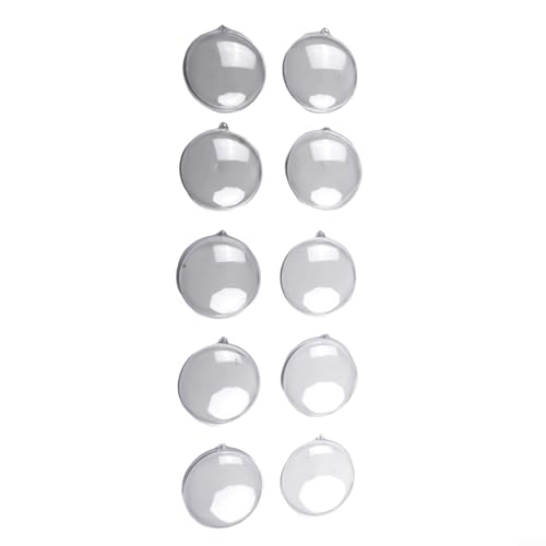 10 palline piatte trasparenti di Natale, palline in plastica fai da te per Natale, casa o centro commerciale, decorazione per le vacanze (7 cm)