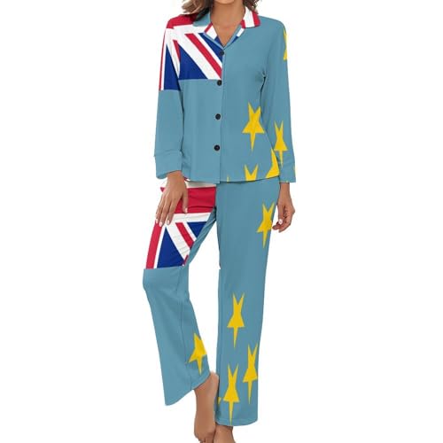 Pyjama femme grande taille d'été ensemble de détente imprimé vêtement d'intérieur fluide
