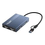 ACASIS USB C to Dual HDMI DisplayLink Adapter, 4K@60Hz, 2 HDMI & 3 USB-A Ports, 100W PD Charging, USB C DisplayLink Docking Station for Mac M1/M2/M3/M4 (Gray)
