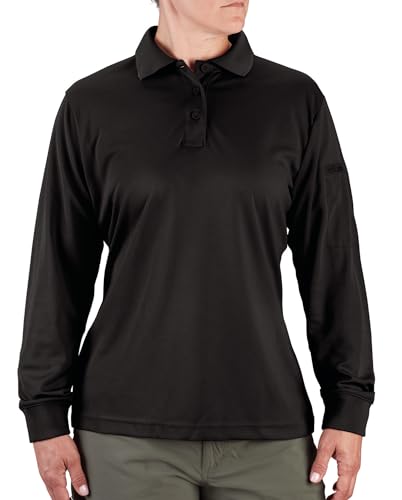 Propper womens Uniform Long Sleeve Women's Polo Shirt, Black, X-Small