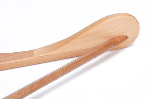 JS HANGER Wooden Suit Hangers - 6 Pack - Wood Coat Hangers,Jacket Outerwear Shirt Hangers,Glossy Finish with Extra-Wide Shoulder, 360 Degree Swivel Hooks & Anti-Slip Bar, Natural