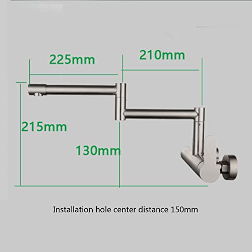 Robinet de cuisine de remplissage à bras oscillant extensible pour grand évier