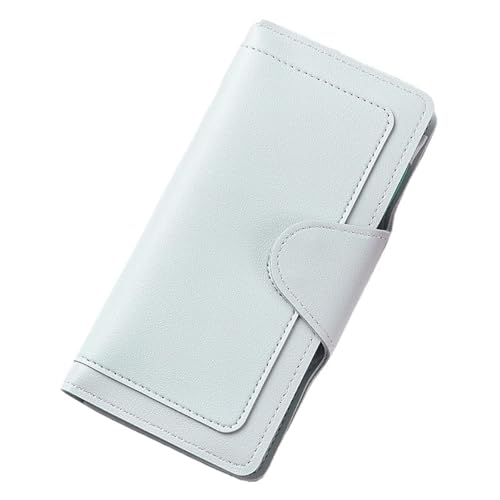 Wallet Long ID Card Coin Purse Niche Portable Convenient Multi-layer(Lightblue)