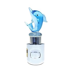 COTA Global Dolphin Night Light - Home Décor Wall Plug in Night Light with Switch, Unique Decorative Hand Made LED Glass… 31Uck6TPL6L. SS280
