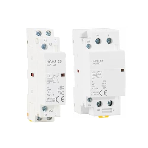 Contacteur modulaire 25A 2NO HCH8 pour rail DIN avec commande manuelle