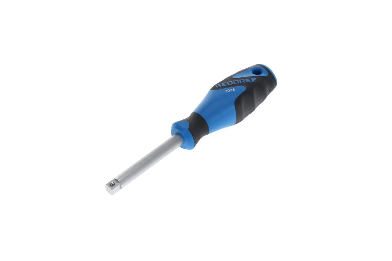 Gedore Silver/Blue/Black Square Driving Handle, 1/4" 6.3 Mm Drive, For Hand-Operated Sockets, Ball Lock, 2098