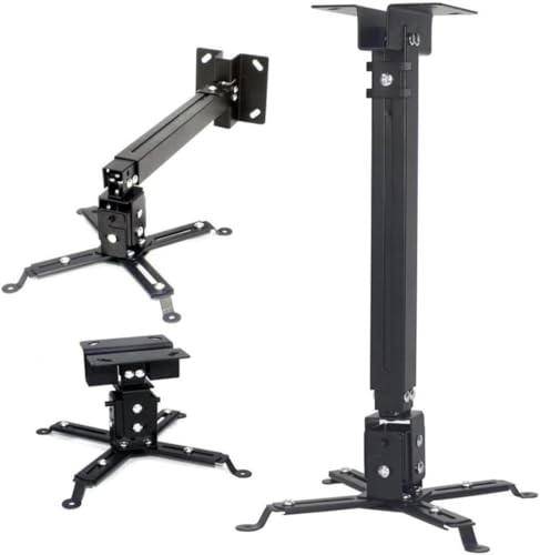 Suporte de Teto/Parede para Projetor – Extensor 43–63 cm, Ajuste de Altura e Ângulo, Compatibilidade Universal