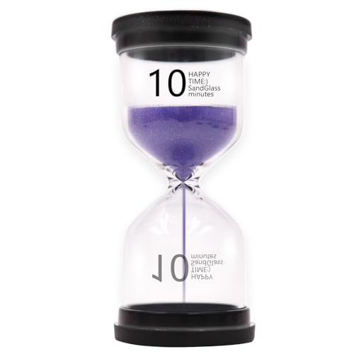 Hourglass Sand Timer for Kids, 10 Minutes Mini Sand Clock, Sandglass for Classroom, Games, Kitchen Decor