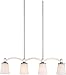 NUVO Lighting 60/5875 Laguna 4 Light Island Pendant Brushed Nickel with White Glass