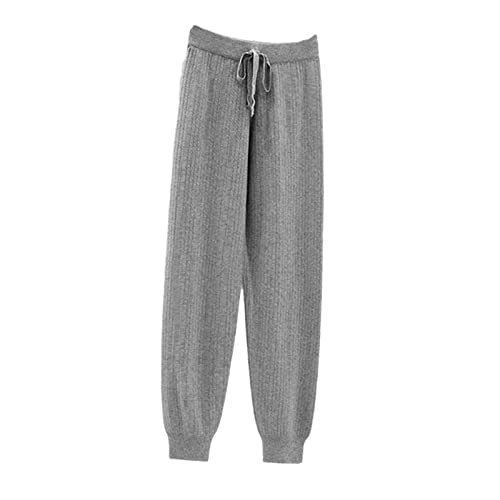 Pantalon de jogging femme décontracté gris taille haute en taille unique