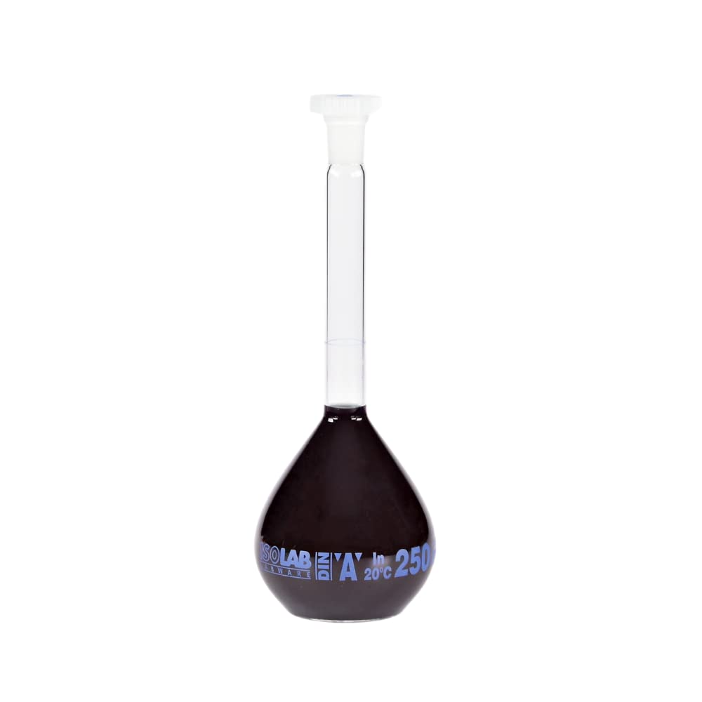 ISOLAB - Esskolben, Klarglas, Klasse A, Konforitätsbescheinigt, Blau Graduiert, 50 L, NS 12