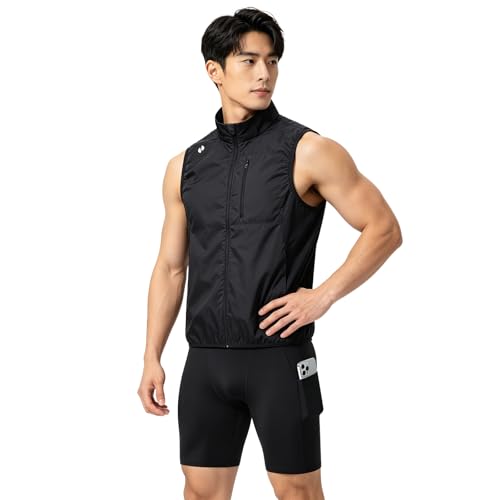 [HOTSUIT] 発汗ベスト サウナスーツ メンズ レディース ノースリーブ【発汗サポート・5倍発汗効率】 加圧 トレーニングウェア 防風 撥水 吸汗速乾 軽量 洗濯機対応 ジム ランニング (ブラック, L)（Amazon）