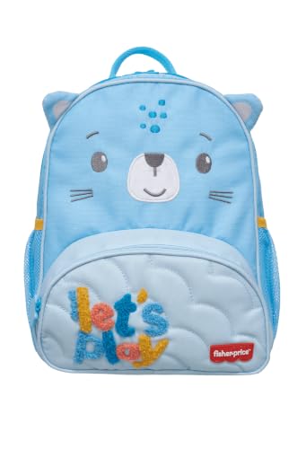 Mochila Escolar Infantil Costas Fisher Price Play Time Azul Bebê