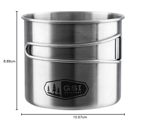 Gobelet en acier inoxydable durable 500 ml à poignée rabattable compacte - 3