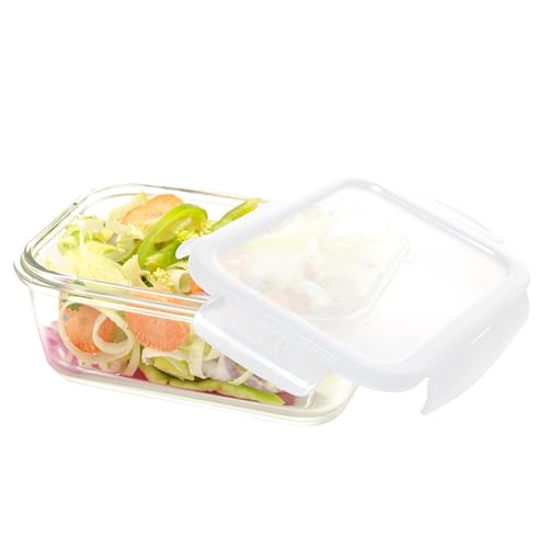 Image of Cutting EDGE 1040ml Rectangular Borosilicate Food Container (Set of 1) | food storage, meal prep, refrigerator use, microwave safe, transparent body, everyday kitchen home & office use
