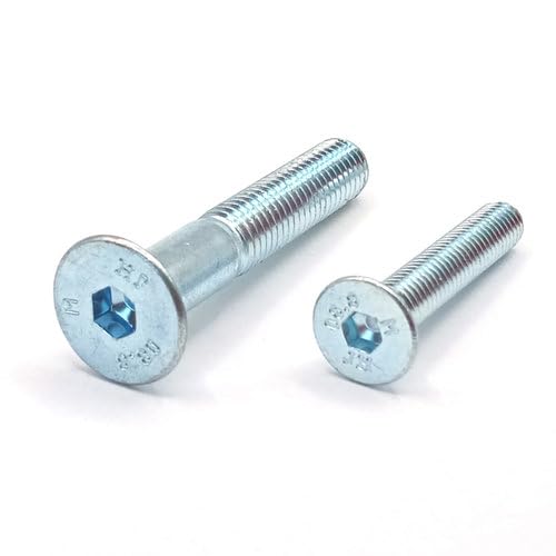 Senkkopfschrauben M8 mit Innensechskant, Stahl verzinkt, DIN 7991 (M8 x 45, 200 Stück)