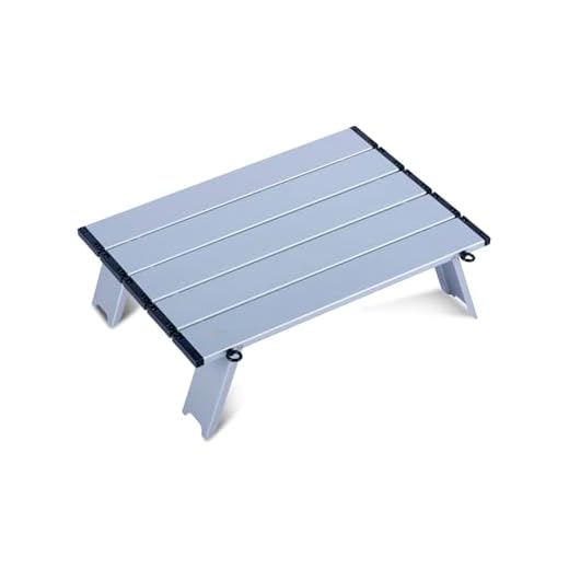 iClimb Ultralight Compact Mini Beach Picnic Folding Alu. Table with Carry Bag, Two Size (Silver - S)