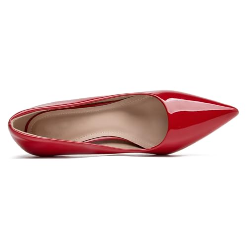 Image of Women's Low Kitten Heel Pumps Classic Fashion Dress Pumps Simple Heeled Shoes for Office Work
