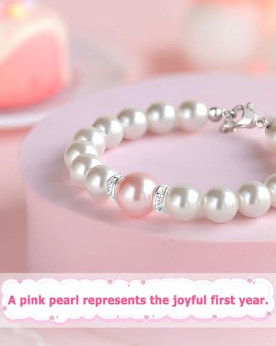 UPROMI First Birthday Gifts Pearl Bracelet3