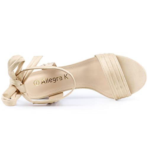 Image of Allegra K Women's Open Toe Ankle Tie Back Block Heels Sandals