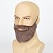 Yan Dream Men Fake Beard Adult False Mustache with Elastic Band Costume Facial Hair for Cosplay Party (Brown)