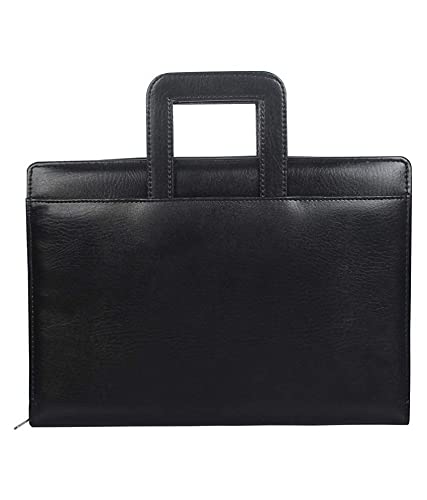 Image of Peeplvalue Premium 20 Leafs 2 Ring Files and Folders IBlack Zipper File Document Bag with Handle for Certificates, Adjustable Handles (20 Leafs-Black Colour)