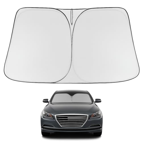 Image of Proadsy 2026 Upgrade Windshield Sun Shade Custom Fit 2015-2016 Genesis Foldable Front Sunshade Protector Sun Visor Blocks UV Rays Keep Car Cooler