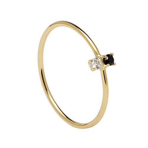 Preisvergleich Produktbild P D PAOLA - CARBON-GOLDRING - 925er Sterlingsilber 18k-Vergoldung - Damenschmuck (12)