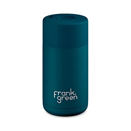 Frank Green Marine Blue Ceramic Lined Reusable Cup with Push Button Lid, 1 EA
