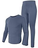 Moisture Wicking Thermal Underwear Mens Long Underwear Warm Pajamas Set Dark Grey XL