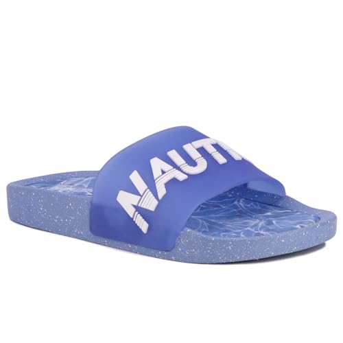 Nautica Women's Athletic Slide Sandals - Comfort Slip-On Shower Shoes, Quick-Dry Beach Sandals, Non-Slip Boat Slides for Pool & Casual Wear