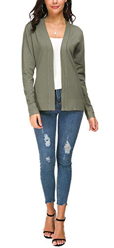 Image of EXCHIC Women's Long Sleeve Open Front Cardigan Sweater Lightweight Casual Knit Sweaters