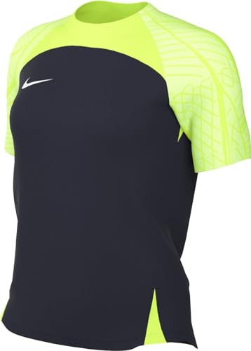 NIKE W NK DF STRK23 Top SS T-Shirt, Obsidian/Volt/White, M para Mujer