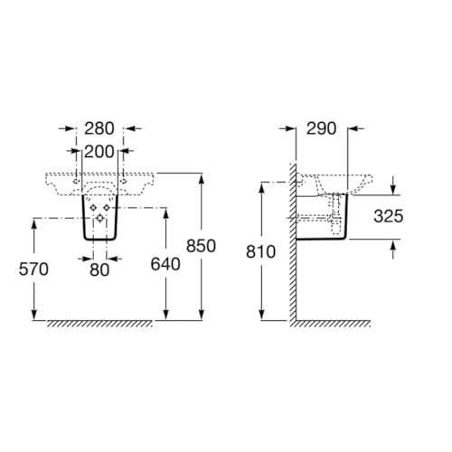Roca Debba Semicolonna Per Lavabo Bianco - 2