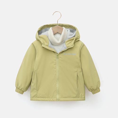 Kids Windbreaker Jacket Boys Girls Thick Fleece Zip Up Hooded Dust Coat Fall Winter Warm Soft Proof Outerwear4