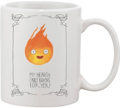 Functon+ My Heart Only Burns for You Calcifer - Taza de cerámica, color blanco