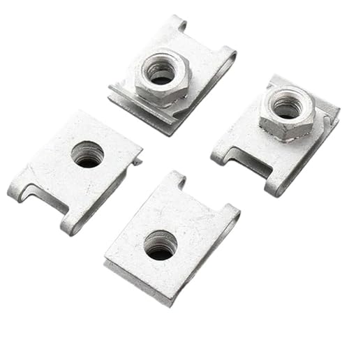 Auto Car U-Clip 100Pcs Car Metal Clips U-Type Fastener Screw Bases Auto Bumper Fender Trim Panel Fastener Anti-Rust Protection Clip Screw Buckle for Dash Door Panel Interior Trim
