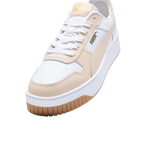 Image of PUMA Womens Carina Street First Class Lace Up Sneakers Shoes Casual - Beige, White