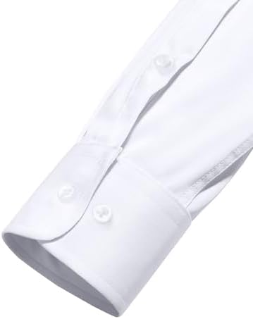 Alimens & Gentle Mens White Dress Shirt Stretch Non Iron Dress Shirts Men - 5