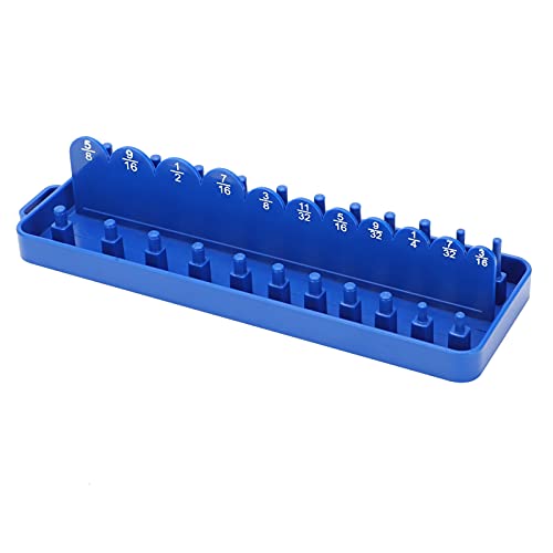 Socket Organizer, 1/4in Socket Storage Polypropylene Case, Insert Row Rail Hanger Socket Holder, Socket Tray Placing Repairing Tool with Tight Firm Grip & Clear Scale, Prevent Loss Socket Storage Tray