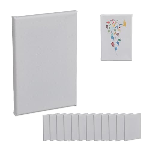 Toiles à peindre Relaxdays pour ne plus manquer de support de peinture blanche 12x18 cm