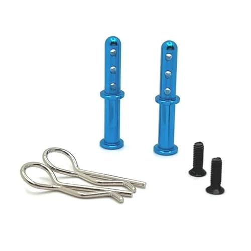 Plots de carrosserie métal Wltoys 144001 aluminium bleu pour amélioration châssis RC