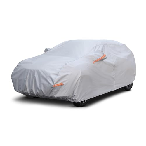 Image of Mid Size SUV Car Cover Waterproof Outdoor, 6 Layers Heavy Duty Material Universal Fit for Rogue, Jeep Cherokee, VW Tiguan, Mitsubishi Outlander, BMW X3, Chevy Equinox